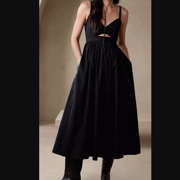 Banana Republic-  Isa Cotton Poplin Cutout Midi Dress- NWT - 2 - Picture 2 of 11